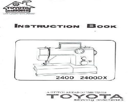 Manual For A Toyota 6400 Mini Sewing Machine